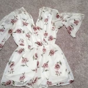 White Floral Romper
